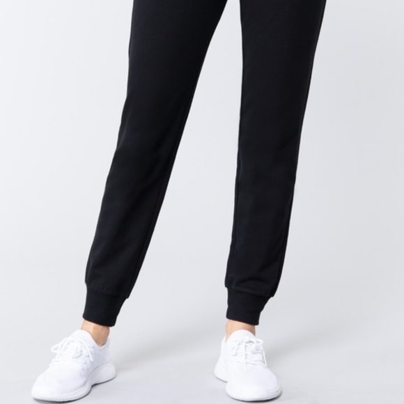 Black Cotton Blend Jogger Sweatpants - Picture 3 of 4